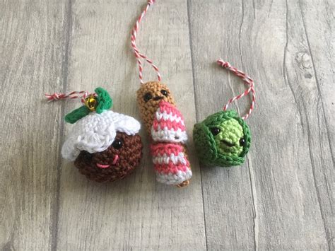 Crochet Pigs In Blankets Christmas Tree Decoration Ornament Etsy Uk