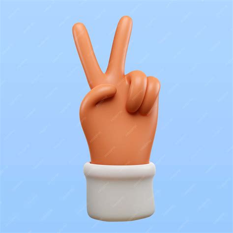 Free Psd Hand Showing Peace Symbol Icon In 3d Rendering