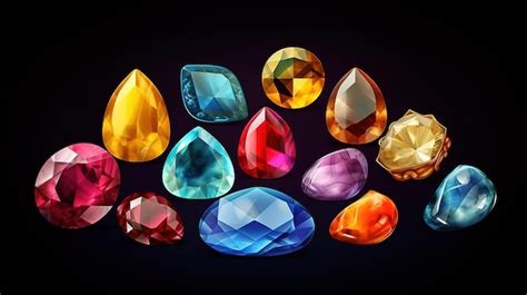 Premium AI Image | Collection of semi precious gemstones bright color ...