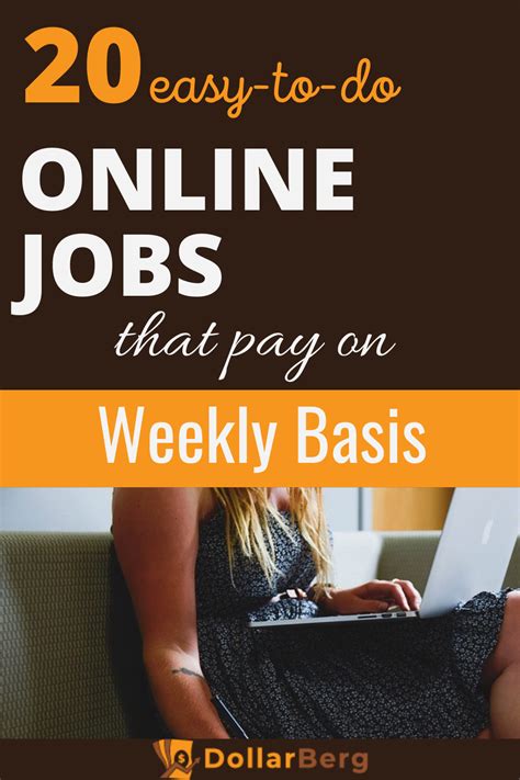 Legit Work From Home Jobs That Pay On Weekly Basis Online Jobs