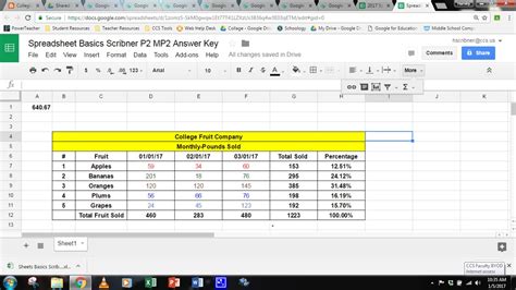 Excel Spreadsheet Basics —