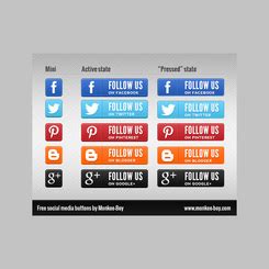 15 Social Media Icons and Buttons Set PSD/PNG Free Vector Download | FreeImages