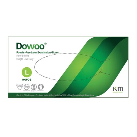 Dowoo Latex Powder Free 45mil Exam Gloves ×1000