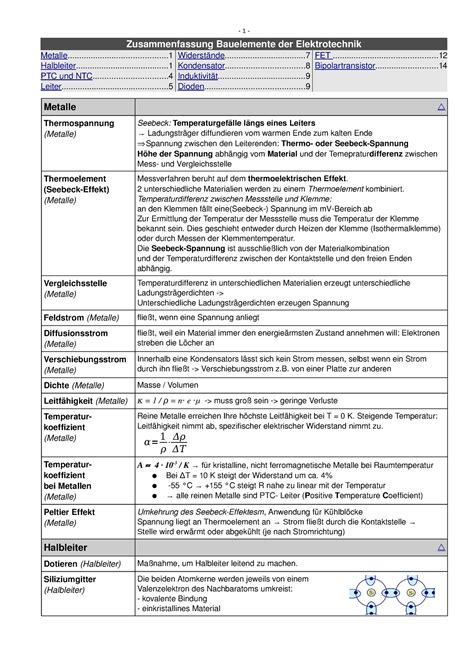 Bee Zusammenfassung Zusammenfassung Bauelemente Der Elektrotechnik