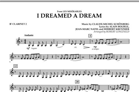 I Dreamed A Dream From Les Miserables Bb Clarinet By Robert