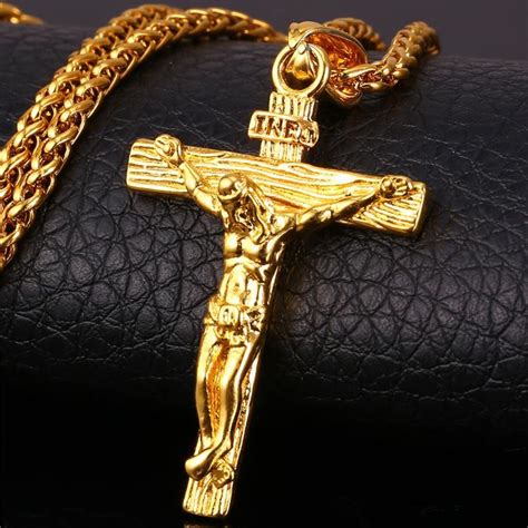 Wholesale Crucifix Cross Pendant Necklace Goldblack Gun Plated