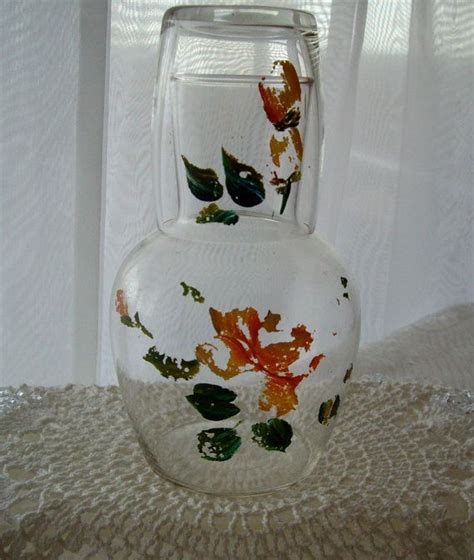 Vintage Bedside Carafe Hand Painted Japan Water Jug Matching Etsy Bedside Carafe Vintage