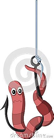 Cartoon Worm On A Hook Stock Images Image