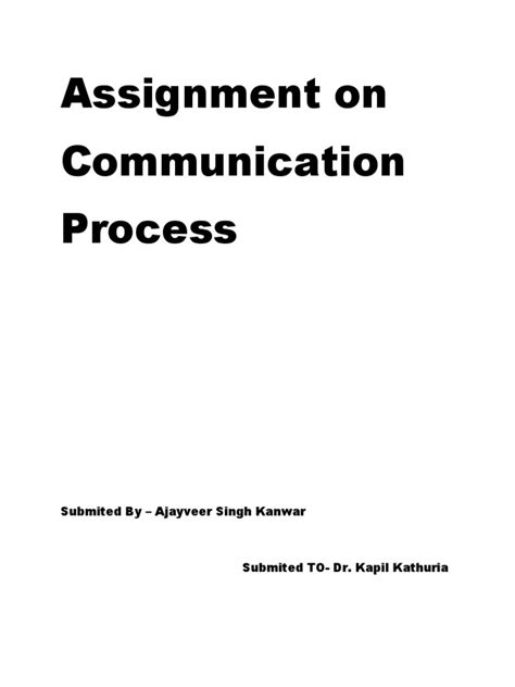 Assignment On Communication Process Pdf Code Idea