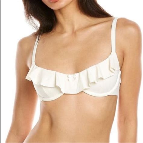 WeWoreWhat Swim We Wore What White Ruffle Bikini Top Medium Poshmark