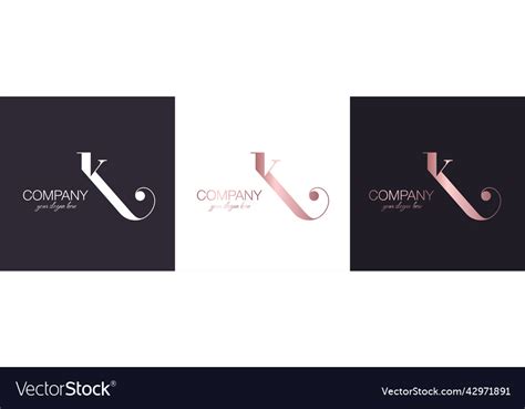 K Letter Monogram Elegant Luxury Logo Royalty Free Vector