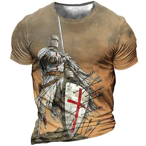 Hombre Unisexo Camiseta Camiseta Angustiada Cruz Templaria Estampados