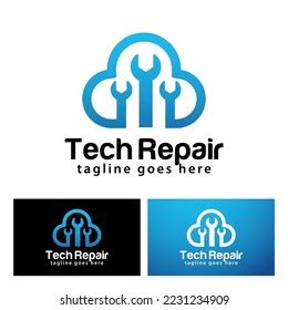 Tech Repair Logo Design Template Stock Vector (Royalty Free) 2231234909 ...