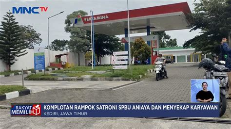 Ngeri Kawanan Perampok Bercadar Satroni SPBU Di Kediri Uang Rp35 Juta