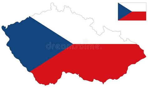 Czech Republic Map And Flag Country In Central Europe Stock Vector