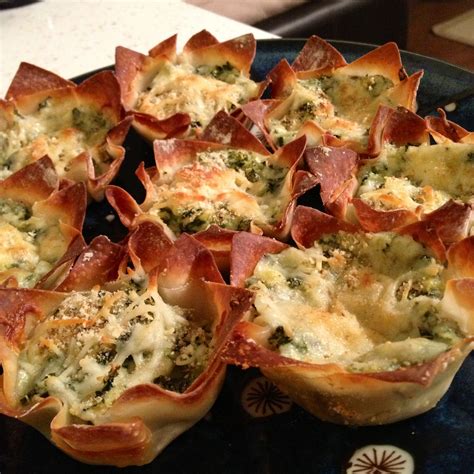 Spinach And Artichoke Wonton Cups By Yours Truly Wonton Cups