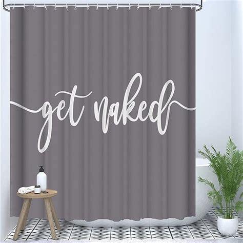 Amazon Eleroye Shower Curtain Funny Cute Get Naked Fashionable