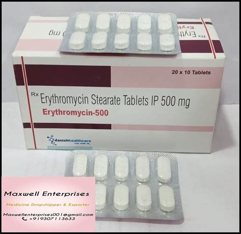 Erythromycin Stearate Tablets BP 250mg At Rs 180 Stripe Erythromycin