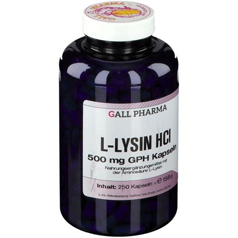 Gall Pharma L Lysin Hcl Mg Gph Kapseln St Shop Apotheke