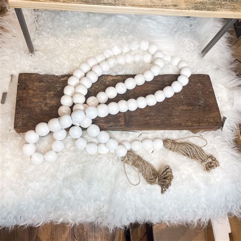 White Mixed Bead Garland Marketplacemanning