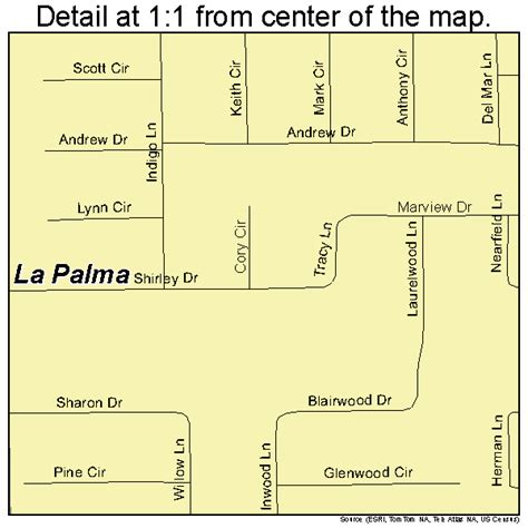 La Palma California Street Map 0640256