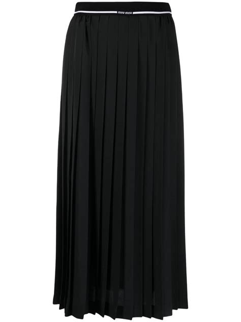 Miu Miu Pleated Midi Skirt Farfetch