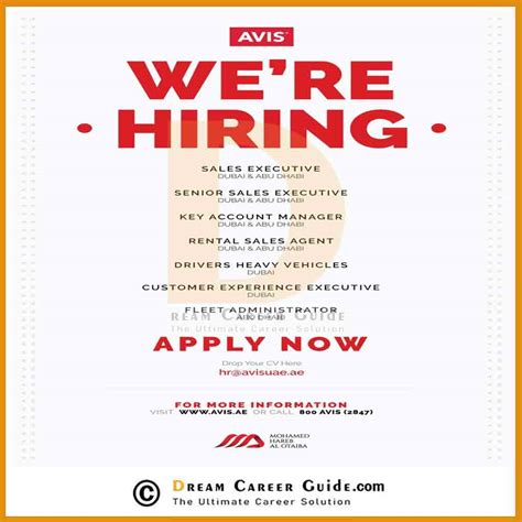 Avis Rent A Car Uae Careers Latest Job Openings 2023