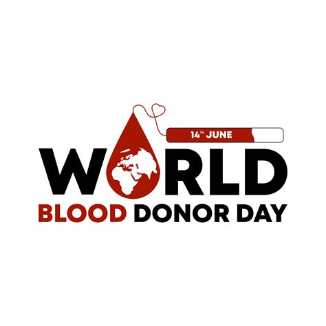 Vector World Blood Donor Day Medical Sign On June Vector