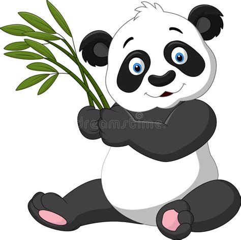 Cute Panda Holding Bamboo Stock Vector Illustration Of Chinese 83466687