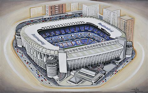 Bernabeu - Real Madrid Painting by D J Rogers