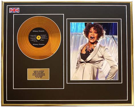 WHITNEY HOUSTON MINI METAL GOLD DISC PHOTO DISPLAY LIMITED EDITION