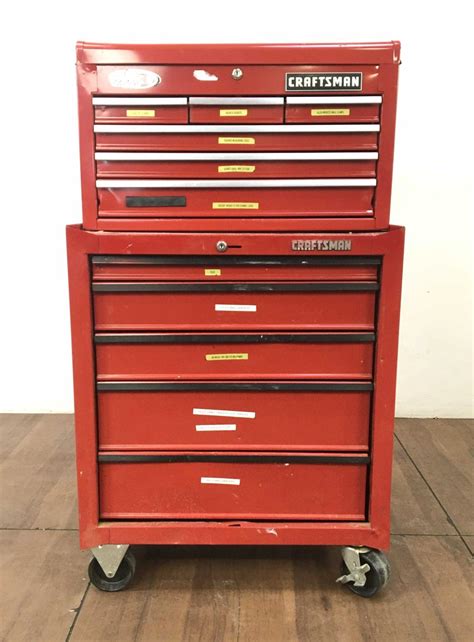 Lot 2pc Craftsman 11 Drawer Rolling Steel Toolbox