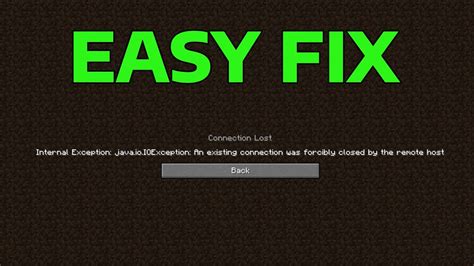 How To Fix Minecraft Connection Lost Internal Exception