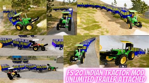 Fs20 Indian Tractor Mod Unlimited Trailer Attached Youtube