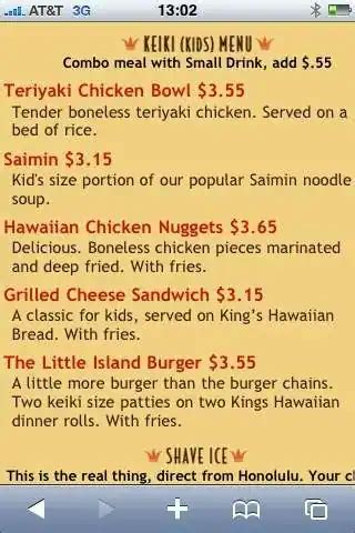 Menu at King's Hawaiian The Local Place Bakery & Cafe, Torrance