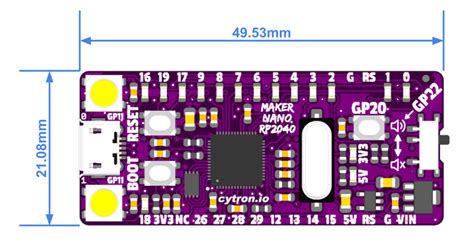 PN00218 CYT17 Maker Nano Pi RP2040 Microcontroller Arduino IDE