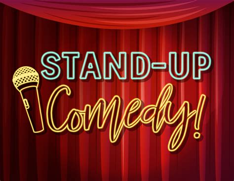 Stand Up Comedy Banner With Red Curtains Background Vector Art