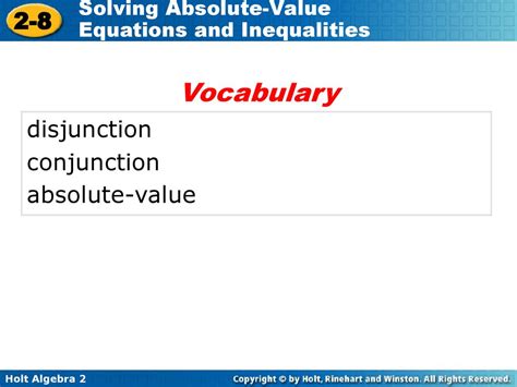 2 8 Solving Absolute Value Equations And Inequalities Warm Up Ppt