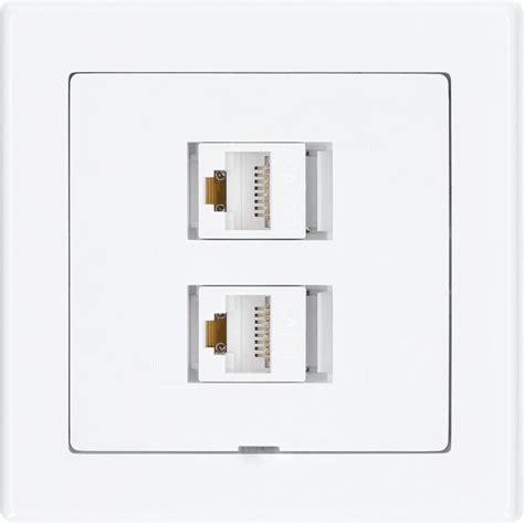 Gniazdo internetowe 2 x LAN RJ45 8 PIN JOWISZ biały TIMEX ELEKTRO