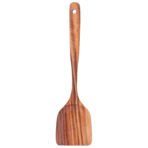 Sonew spatule de cuisine Pelle en bois à long manche Rotateur de