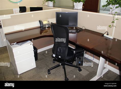 Cubicles Inside An Office Space Stock Photo Alamy