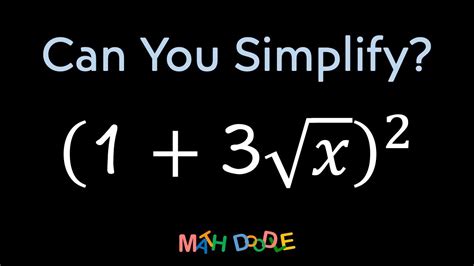 Multiplying Square Roots 1 3𝑥 2 Step by Step Algebra Solution