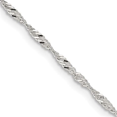 Sterling Silver 1 75mm Singapore Chain Unclaimed Diamonds