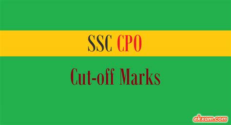 SSC CPO Cut-off Marks - (2016-2014)