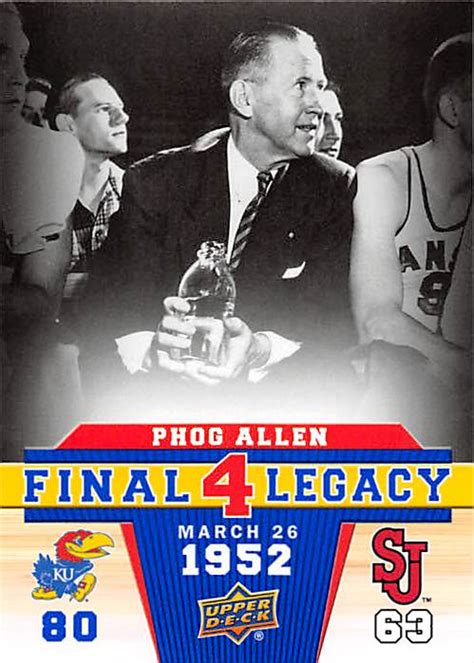 Phog Allen Basketball Card Kansas Jayhawks 2013 Upper Deck Final 4 Legacy F4 1