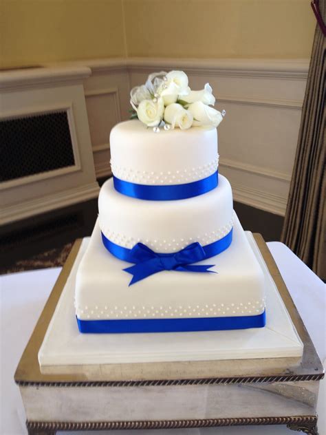 Royal Blue Simple Wedding Cake Designs