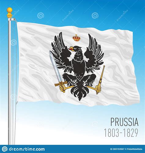 Prussia Historical Flag 1803 1892 Illustration Stock Vector