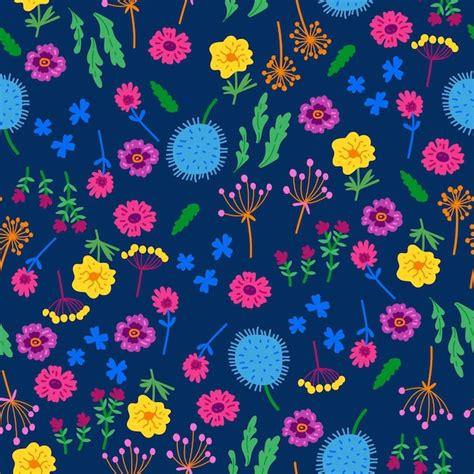 Increíble Vector Floral De Patrones Sin Fisuras De Flores Vintage De