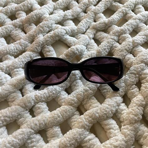 Vintage Oval Sunglasses With Purple Lens • 400uv • Depop