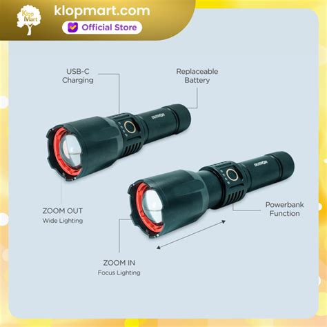 Jual Dutron Senter Led Flashlight Armor Max Torch W White Laser Light